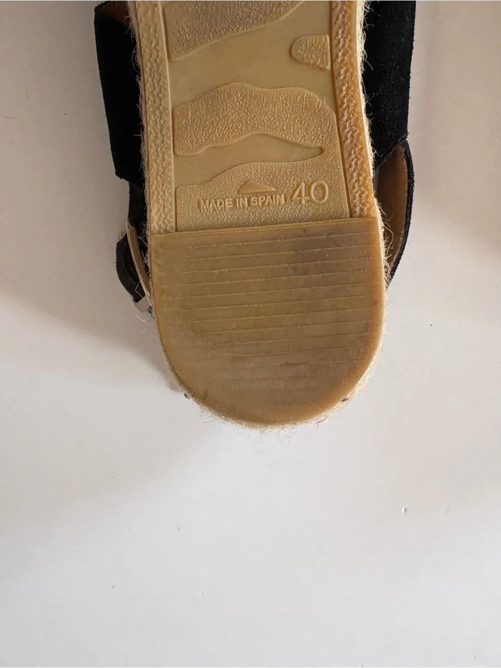 Paseart || Suede Espadrille Sandals Made in Spain Black 40
